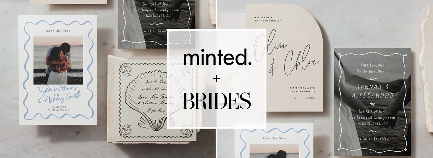 Minted + Brides Bridal ceremony Save-the-Date Card Assortment